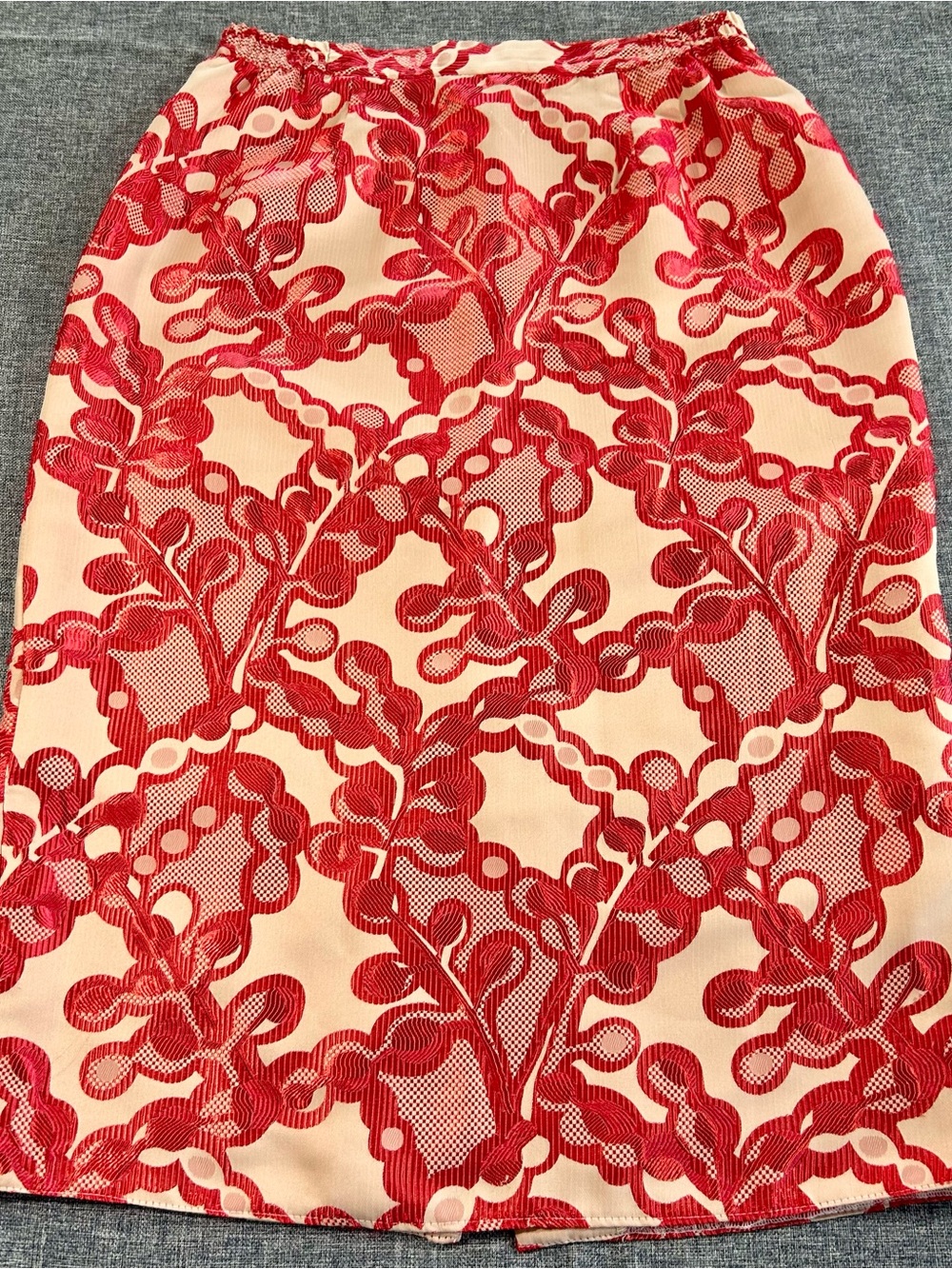 Red Floral Lace Midi to Maxi Pencil Skirt - Women's Elegant Fit